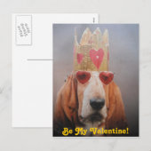 Carte postale Basset Hound King, Be My Valentine (Devant / Derrière)