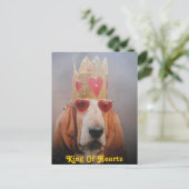Carte postale Basset Hound King, Roi Des Coeurs (Debout devant)