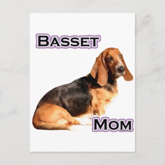 Carte Postale Basset Hound Maman 4 (Devant)
