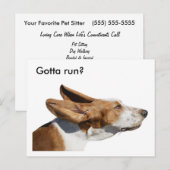 Carte Postale Basset Hound Oars Fléchissant Dans L'Éolien Animau (Devant / Derrière)