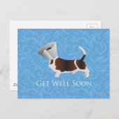 Carte Postale Basset Hound Obtenir Bien Bientôt Design (Devant / Derrière)