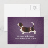Carte Postale Basset Hound Penser à votre design (Devant / Derrière)