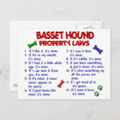 Carte Postale BASSET HOUND, propriété Lois 2 (Devant / Derrière)