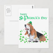 Carte Postale Basset Hound Saint-Patrick (Devant / Derrière)