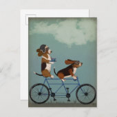 Carte Postale Basset Hound Tandem (Devant / Derrière)