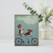 Carte Postale Basset Hound Tandem (Debout devant)