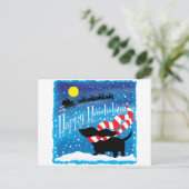 Carte Postale Basset Scarf (Debout devant)