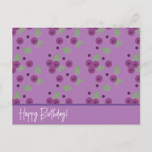 Carte Postale Bassin de bleuets Motif de fruits verts (Devant)