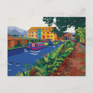 Carte Postale Bassin du Canal de Sowerby Bridge, peinture de sty