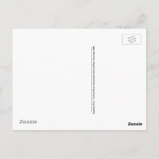 Carte Postale Bassin Saphir Rivière Firehole Yellowstone (Dos)