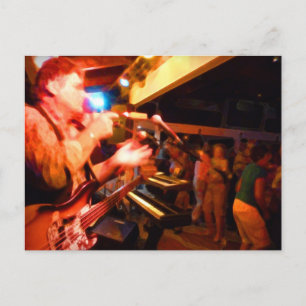 Carte Postale bassiste jouant la foule de la jawbone peintures c