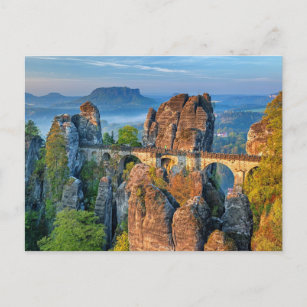 Carte Postale Bastei Ancient Bridge et Formation de Rock, Allema