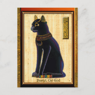 Carte Postale BASTET ~ Egyptian Cat God Art historique