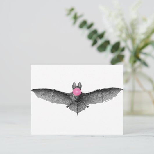 Carte Postale Bat Blow Bubbles Gothique Absurde (Debout devant)