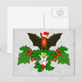 Carte Postale Bat Dans Le Holly (Devant / Derrière)