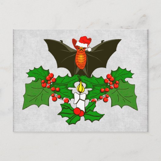 Carte Postale Bat Dans Le Holly (Devant)