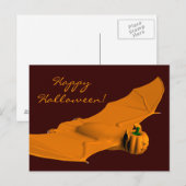 Carte Postale Bat d'Halloween bizarre (Devant / Derrière)