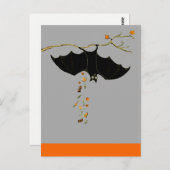 Carte Postale Bat d'Halloween drôle (Devant / Derrière)