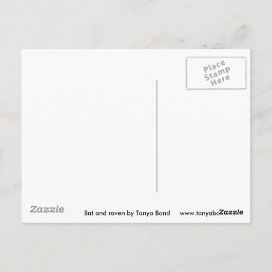 Carte Postale Bat et corbeau (Dos)