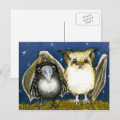 Carte Postale Bat et corbeau (Devant / Derrière)