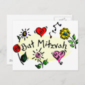 Carte Postale Bat mitzvah (Devant / Derrière)