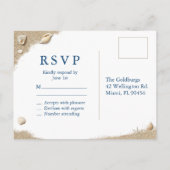 Carte postale Bat mitzvah RSVP Blue Beach Waves (Dos)