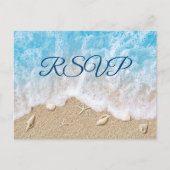 Carte postale Bat mitzvah RSVP Blue Beach Waves (Devant)