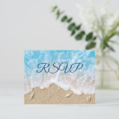 Carte postale Bat mitzvah RSVP Blue Beach Waves (Debout devant)