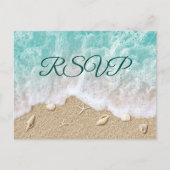 Carte postale Bat mitzvah RSVP Turquoise Beach Wav (Devant)