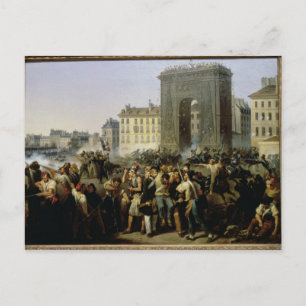 Carte Postale Bataille à la Porte Saint-Denis, le 28 juillet 183