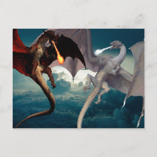 Carte Postale Bataille aérienne du Dragon de glace et de feu
