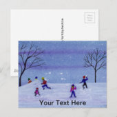 Carte Postale Bataille de boules de neige (Devant / Derrière)