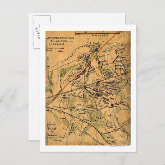 Carte Postale Bataille de Bull Run (Devant / Derrière)