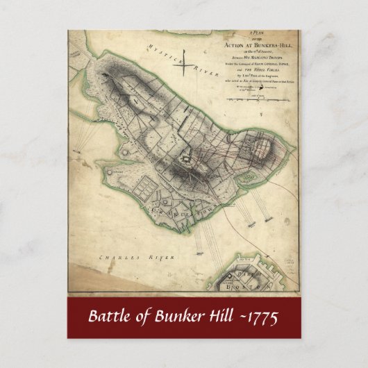 Carte Postale Bataille de Bunker Hill -1775 (Devant)