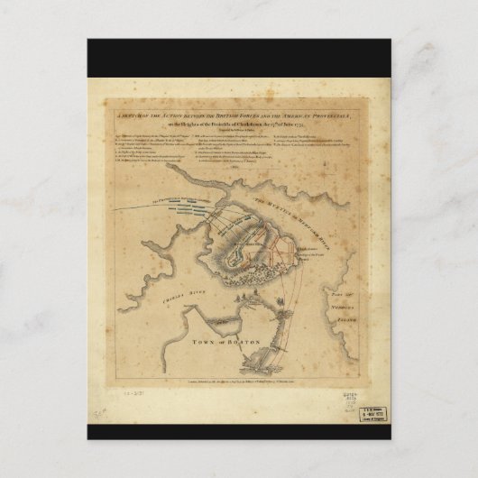 Carte Postale Bataille de Bunker Hill de la révolution américain (Devant)