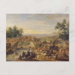 Carte Postale Bataille de cavalerie sur un pont