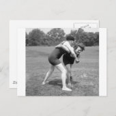 Carte Postale Bataille de chats, début des années 1900 (Devant / Derrière)