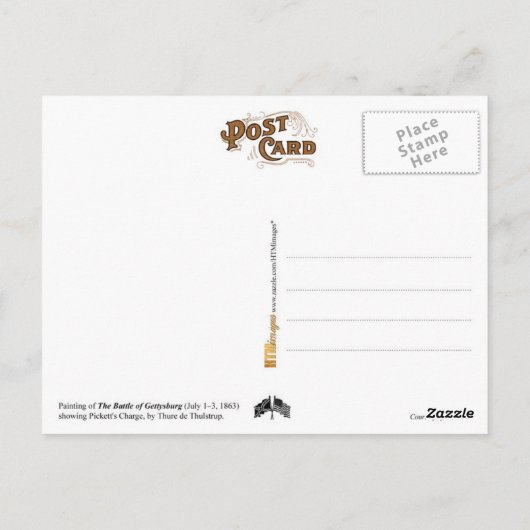 Carte Postale Bataille de Gettysburg (Dos)