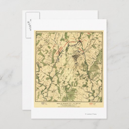 Carte Postale Bataille de Gettysburg 12 (Devant / Derrière)