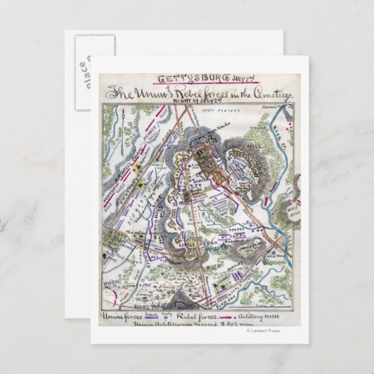 Carte Postale Bataille de Gettysburg 6 (Devant / Derrière)