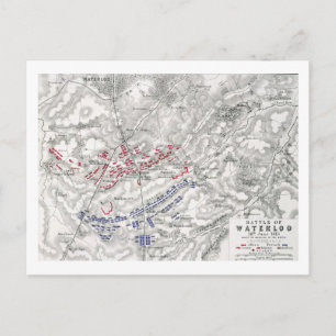 Carte Postale Bataille de Waterloo, 18 juin 1815, feuille 1 (eng