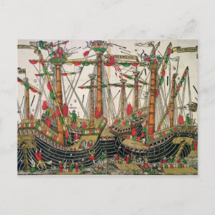 Carte Postale Bataille de Zonchio, 1499