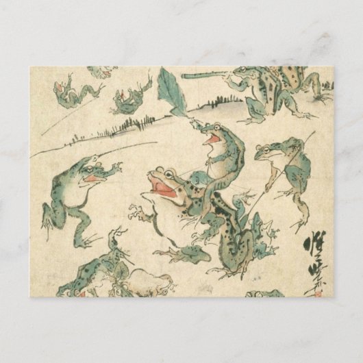 Carte Postale Bataille Des Grenouilles - Kawanabe Kyosai (Devant)