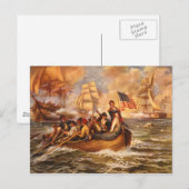 Carte Postale Bataille du lac Érié par Percy Moran (Devant / Derrière)