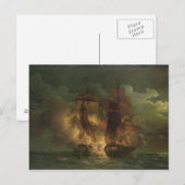 Carte Postale Bataille entre la frégate française 'Arethuse' (Devant / Derrière)