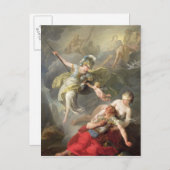 Carte Postale Bataille entre Minerva et Mars, 1771 (Devant / Derrière)