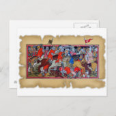 Carte Postale Bataille médiévale (Devant / Derrière)