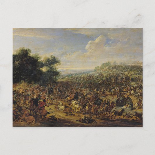 Carte Postale Bataille près d'un pont (Devant)