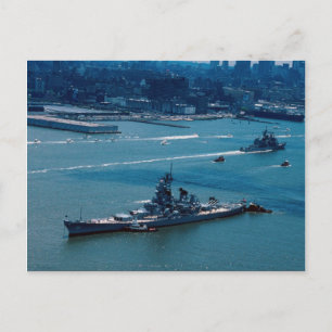 Carte Postale Bataillon moderne, "USS Wisconsin", New York, État