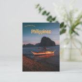 Carte Postale Bateau à El Nido Palawan Philippines (Debout devant)